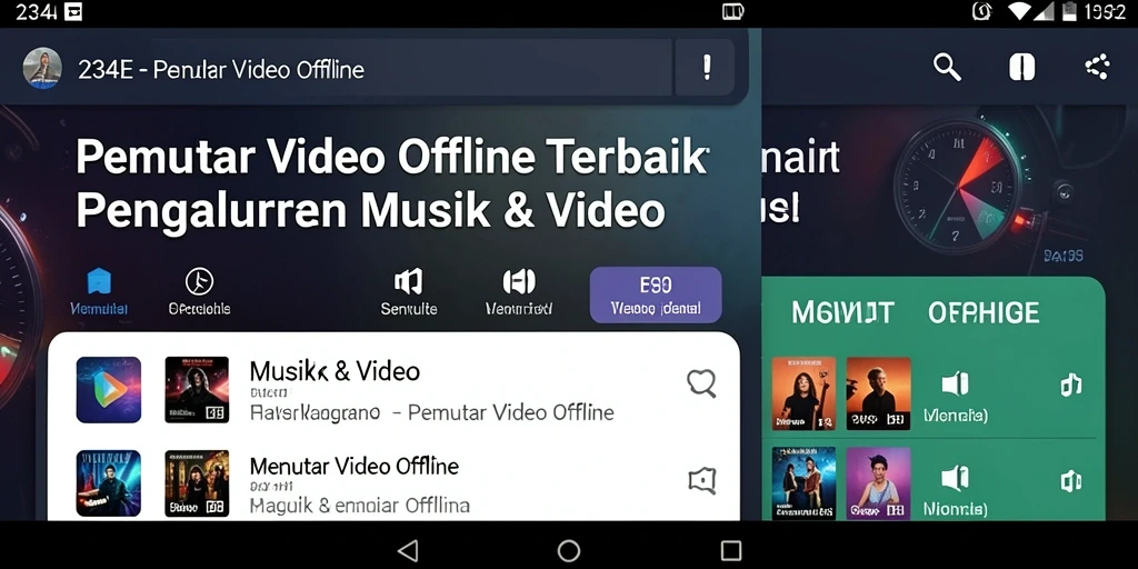 Tampilan antarmuka <strong>234E</strong> yang intuitif dan mudah digunakan untuk Pemutar Video Offline.