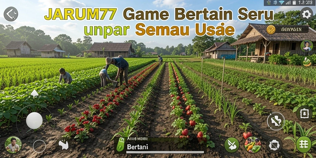 Antarmuka game bertani JARUM77 yang penuh warna dan interaktif.