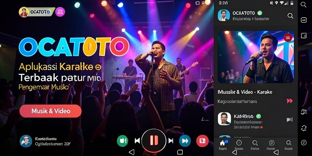 Tampilan antarmuka OCATOTO yang intuitif untuk pengalaman Karaoke.