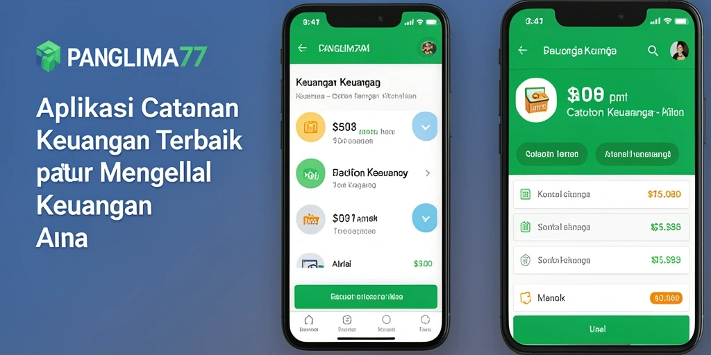 Screenshot utama aplikasi PANGLIMA77 yang menunjukkan fungsi Catatan Keuangan.