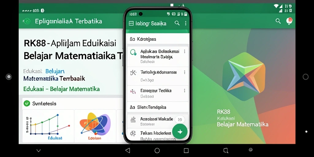Tangkapan layar antarmuka aplikasi RK88 untuk belajar matematika.