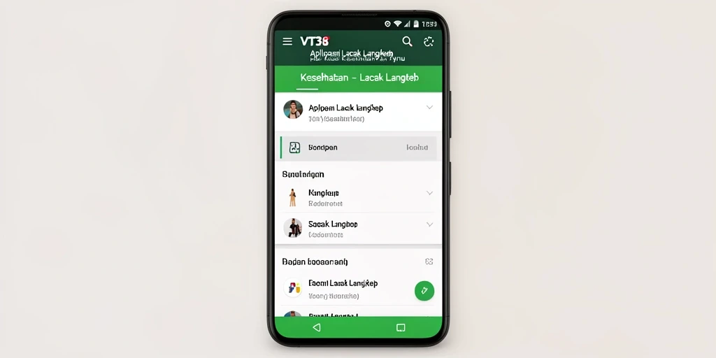 Screenshot VT38 yang menampilkan fungsi Lacak Langkah dengan antarmuka yang sederhana.
